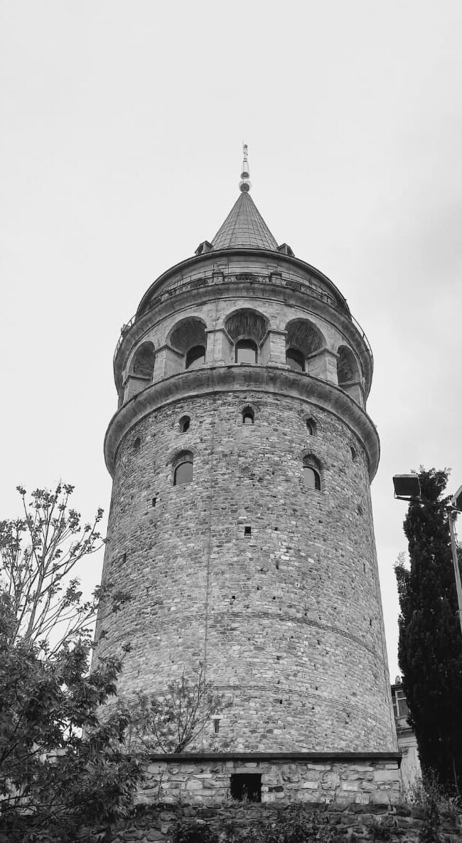 Tour de Galata à Istanbul, photo en noir et blanc